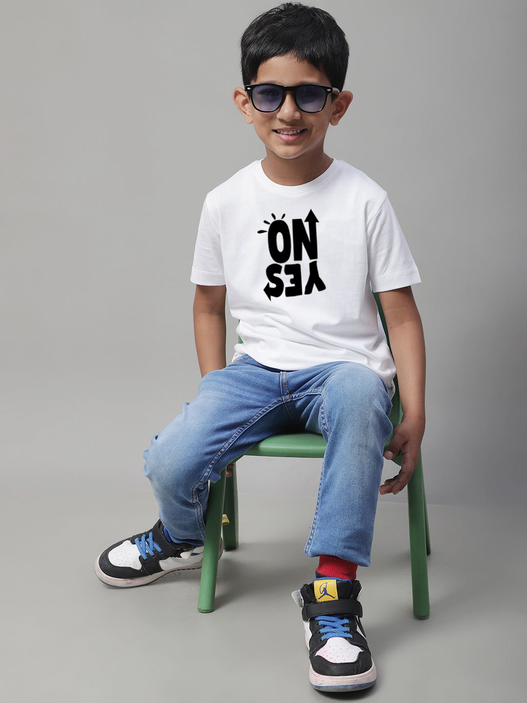 Boys No Yes Casual Printed Cotton T-Shirt - Friskers