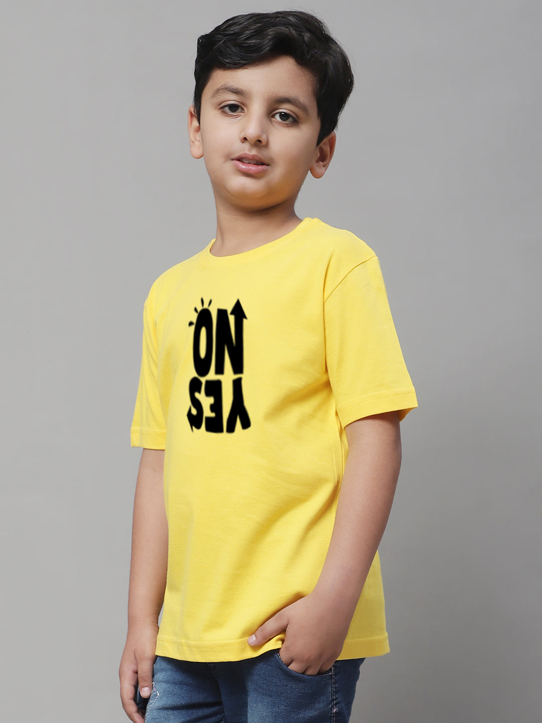 Boys No Yes Casual Printed Cotton T-Shirt - Friskers
