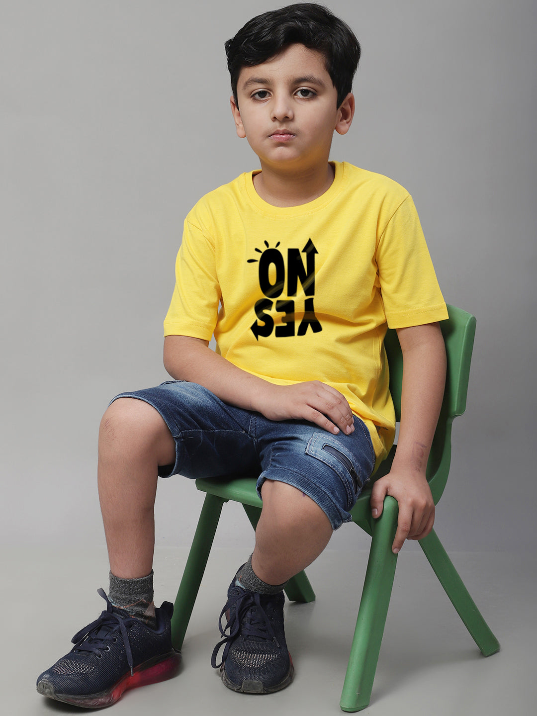 Boys No Yes Casual Printed Cotton T-Shirt - Friskers