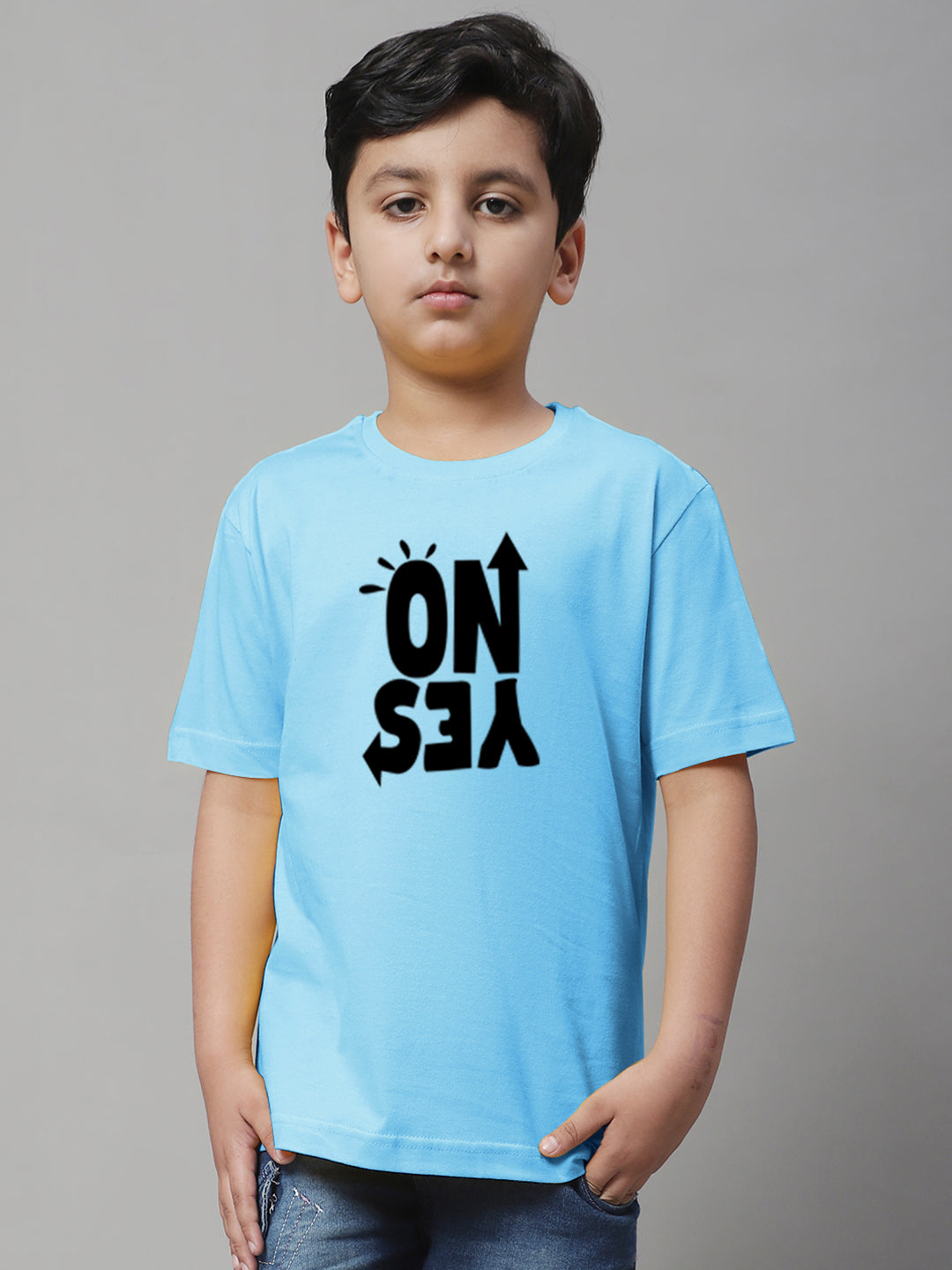 Boys No Yes Casual Printed Cotton T-Shirt - Friskers