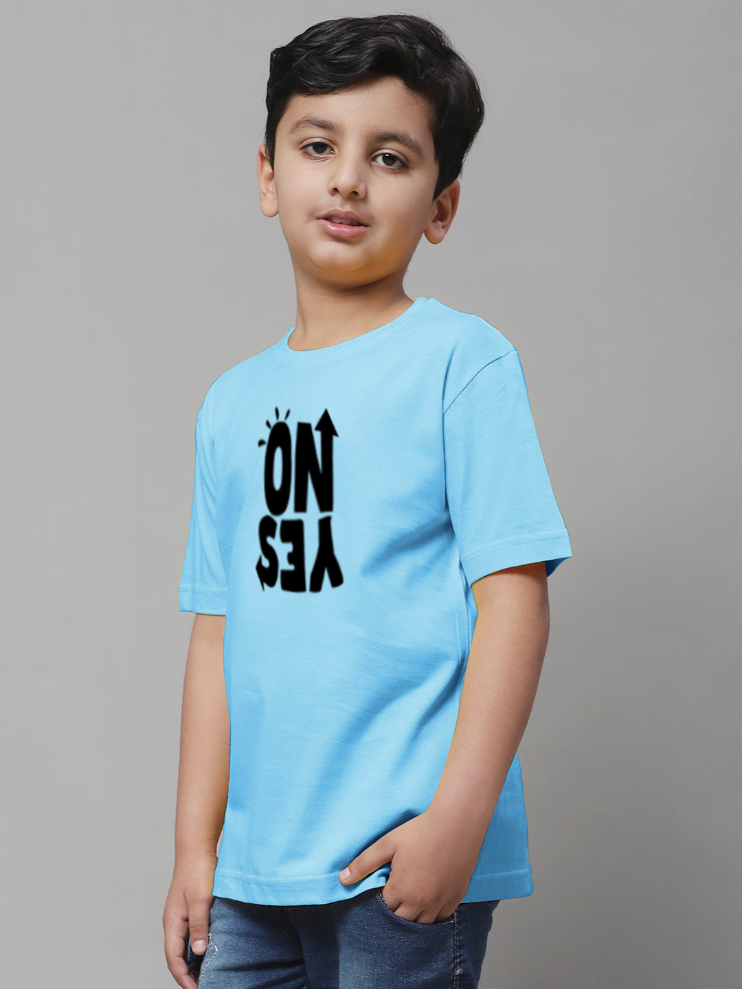 Boys No Yes Casual Printed Cotton T-Shirt - Friskers