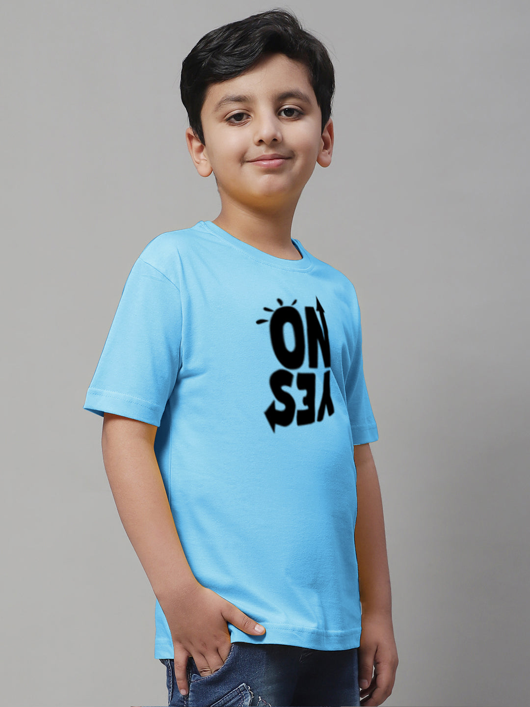 Boys No Yes Casual Printed Cotton T-Shirt - Friskers