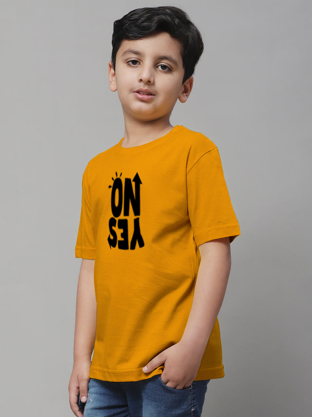 Boys No Yes Casual Printed Cotton T-Shirt - Friskers