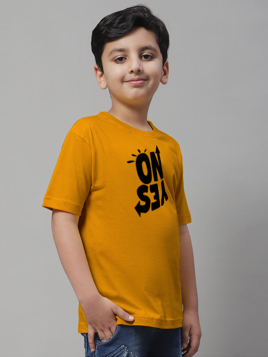 Boys No Yes Casual Printed Cotton T-Shirt - Friskers