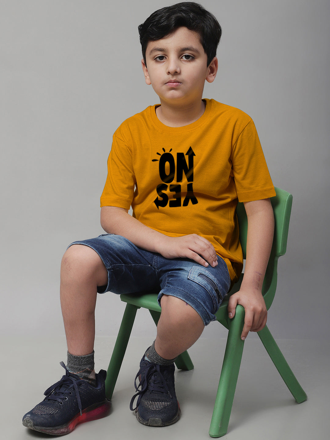 Boys No Yes Casual Printed Cotton T-Shirt - Friskers