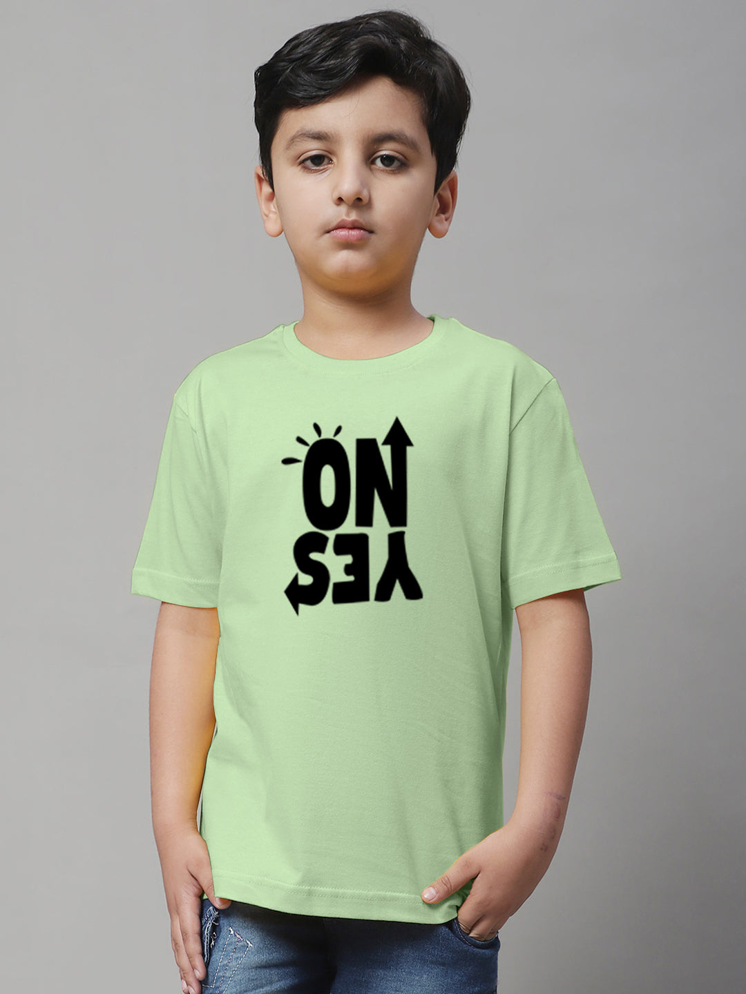 Boys No Yes Casual Printed Cotton T-Shirt - Friskers