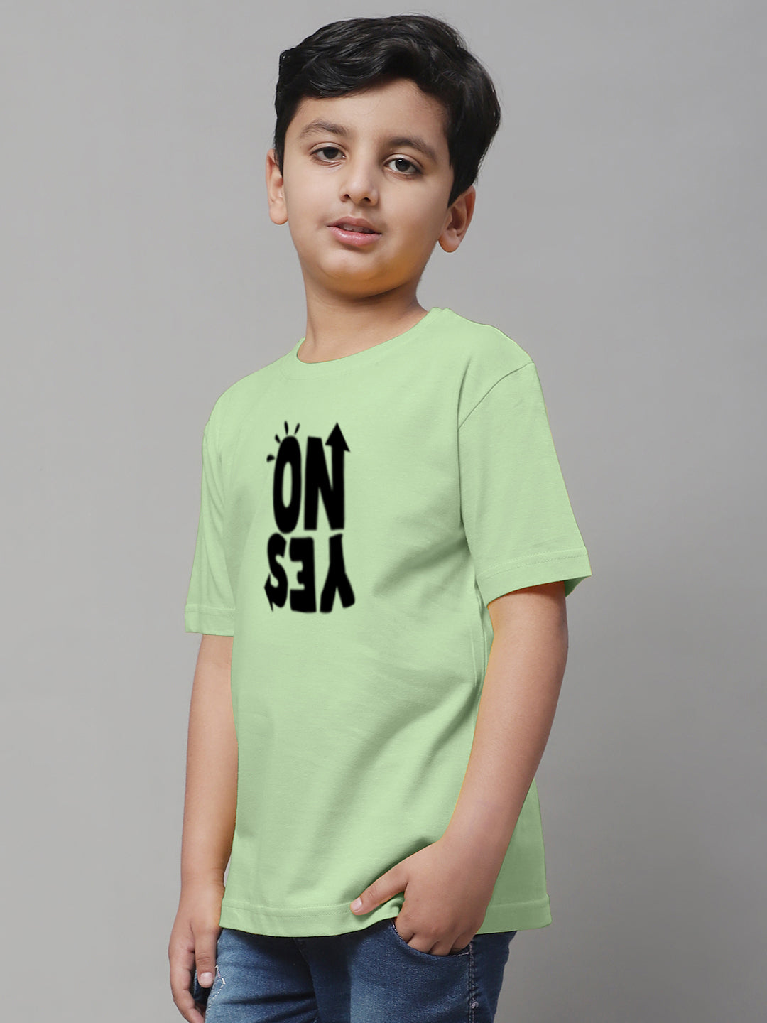 Boys No Yes Casual Printed Cotton T-Shirt - Friskers
