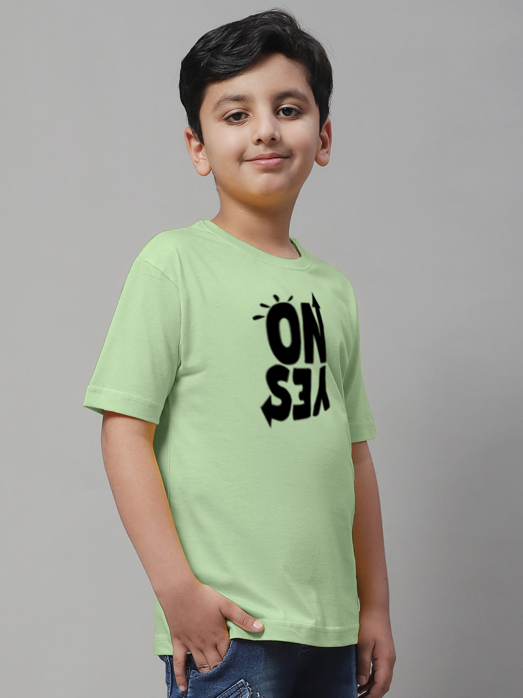 Boys No Yes Casual Printed Cotton T-Shirt - Friskers