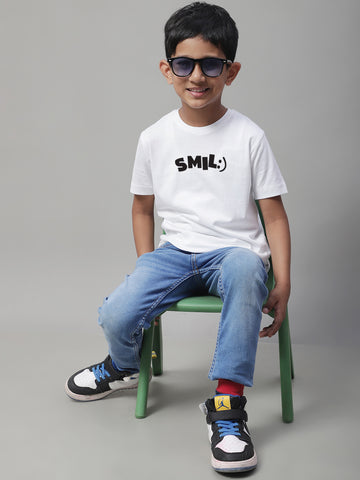 Boys Smile Casual Printed Cotton T-Shirt - Friskers