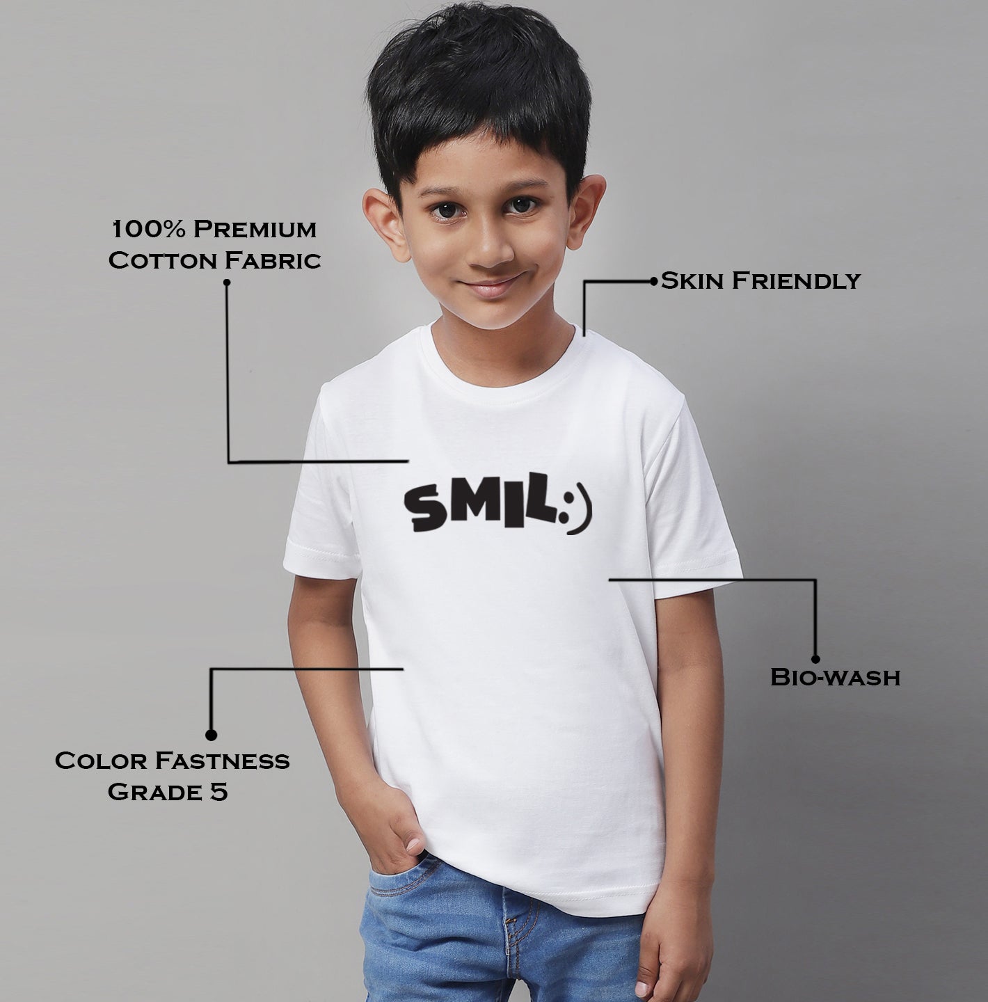 Boys Smile Casual Printed Cotton T-Shirt - Friskers