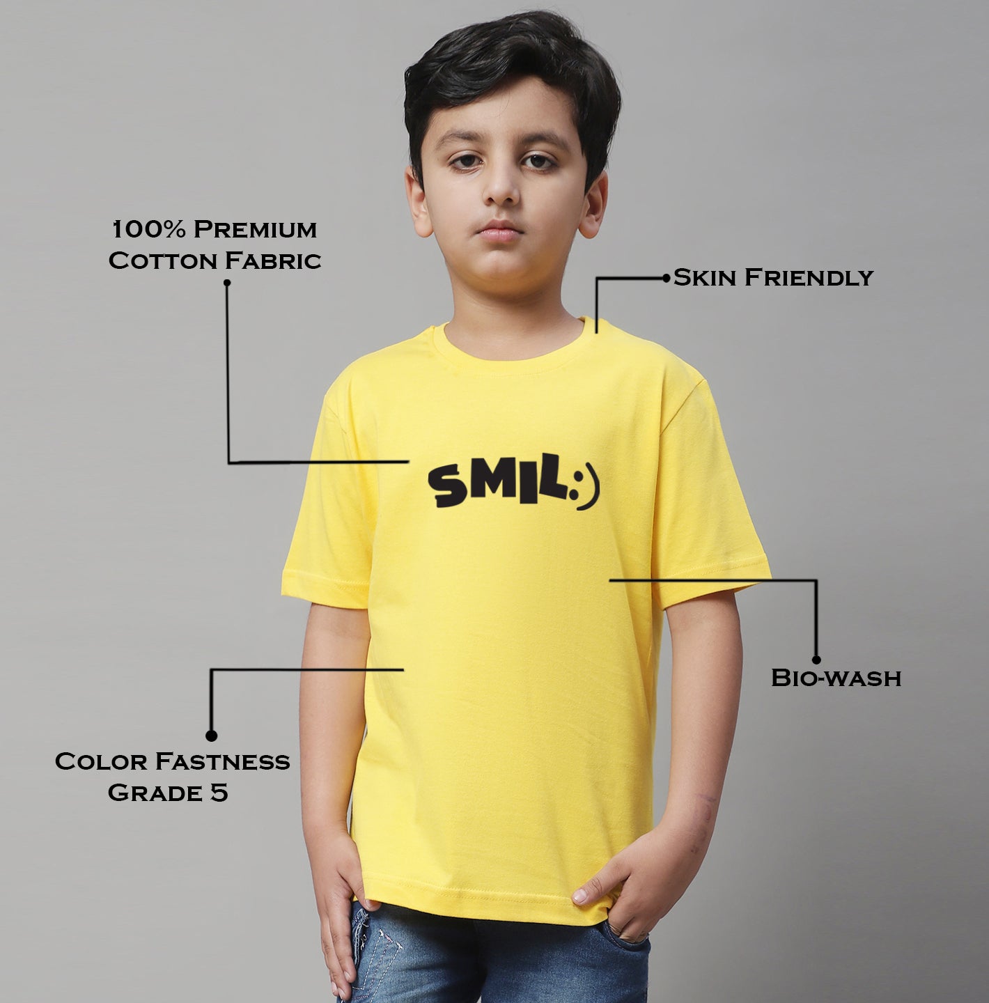 Boys Smile Casual Printed Cotton T-Shirt - Friskers