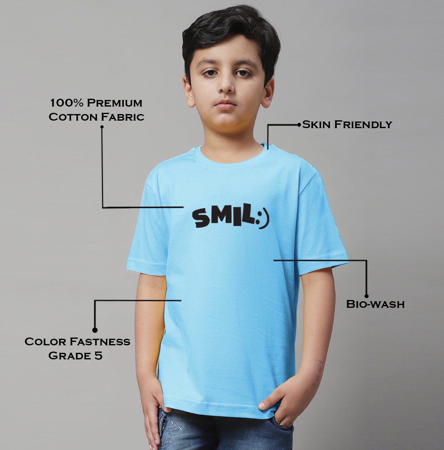 Boys Smile Casual Printed Cotton T-Shirt - Friskers