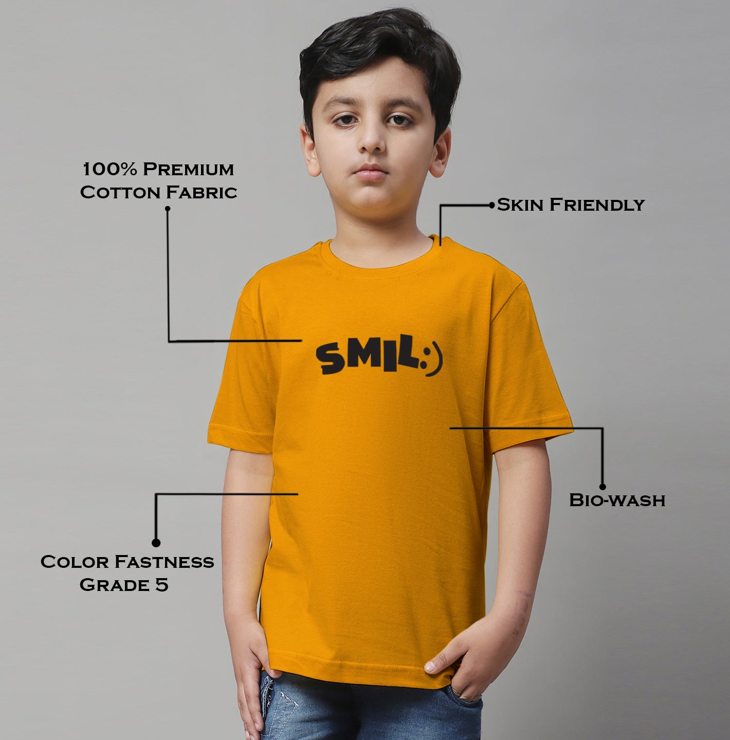 Boys Smile Casual Printed Cotton T-Shirt - Friskers