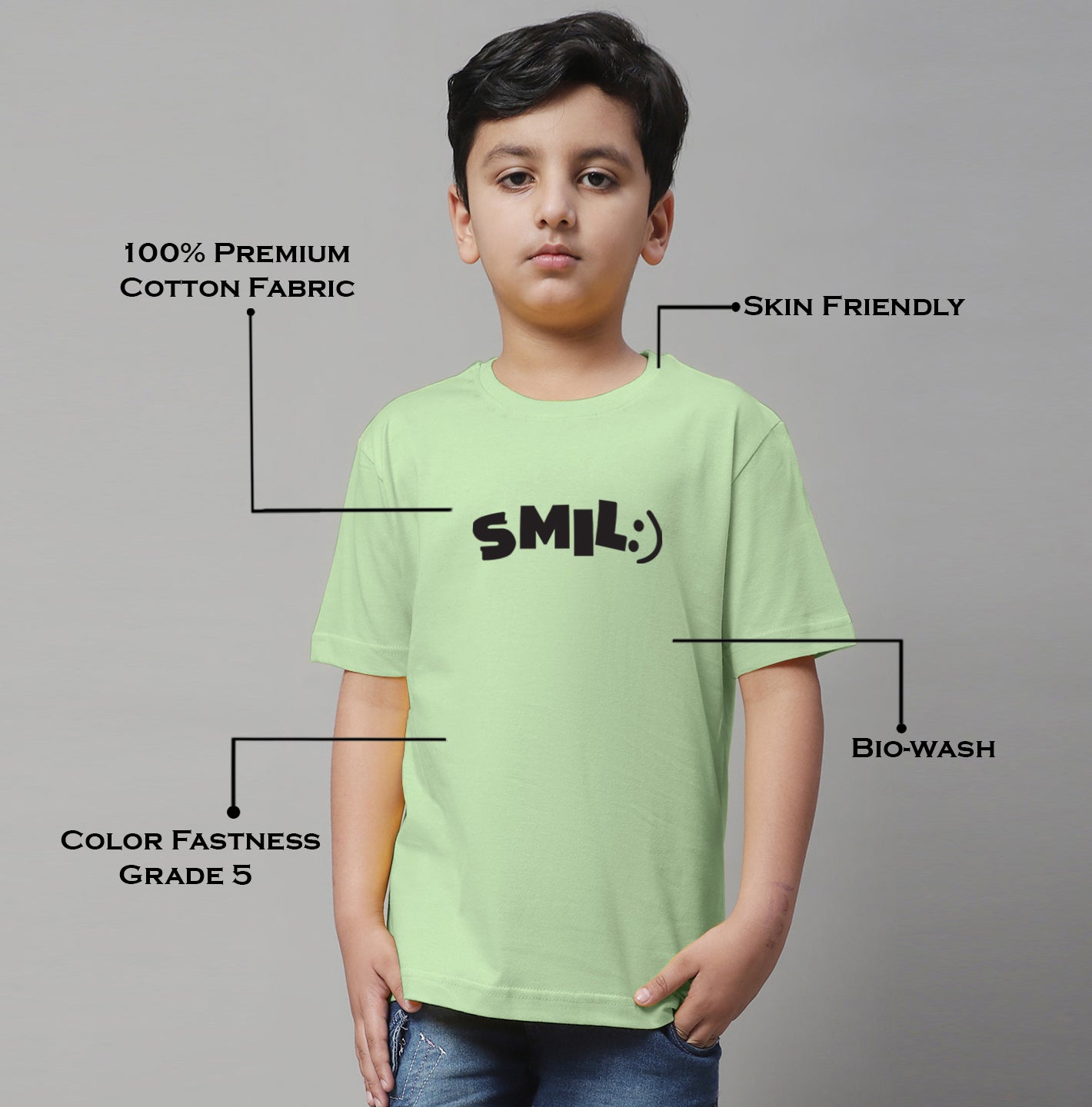 Boys Smile Casual Printed Cotton T-Shirt - Friskers