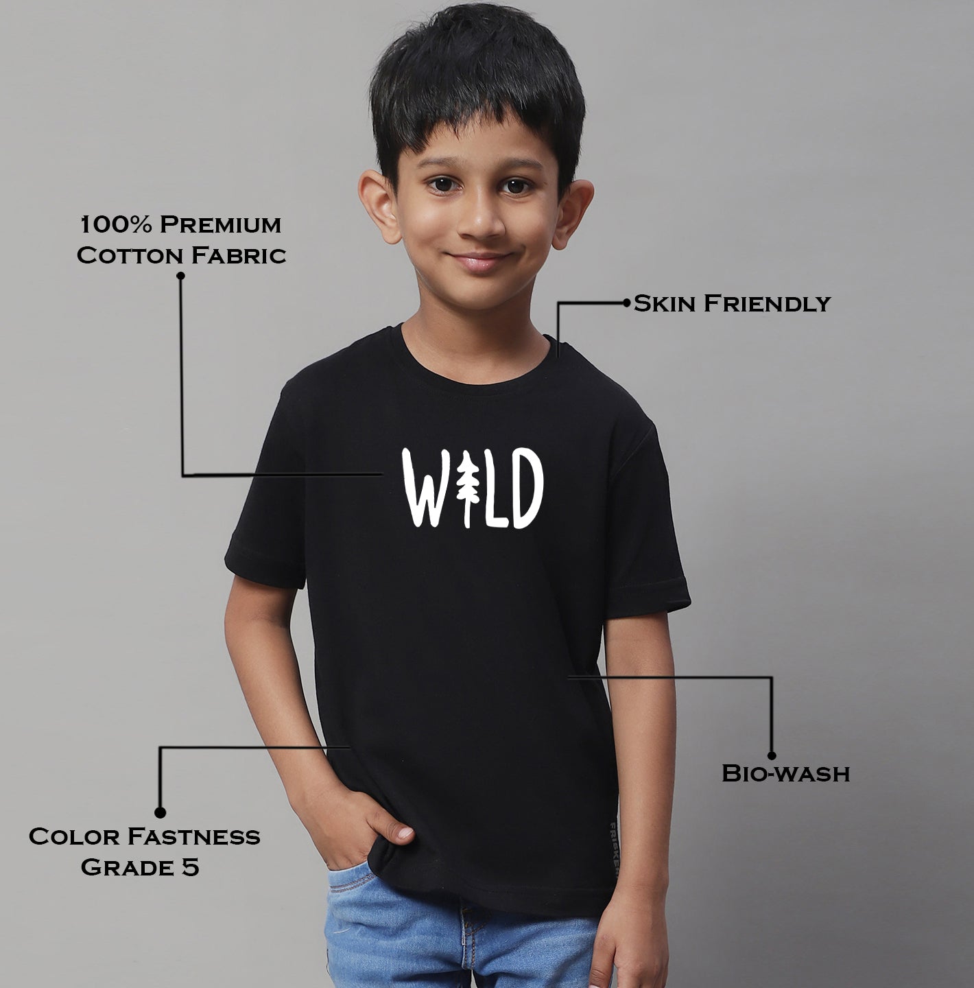Boys Wild Regular Fit Printed T-Shirt - Friskers