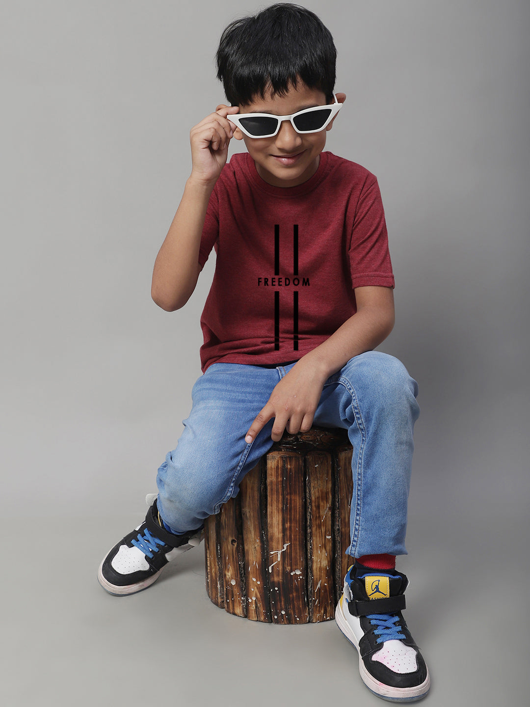 Boys Freedom Regular Fit Printed T-Shirt - Friskers