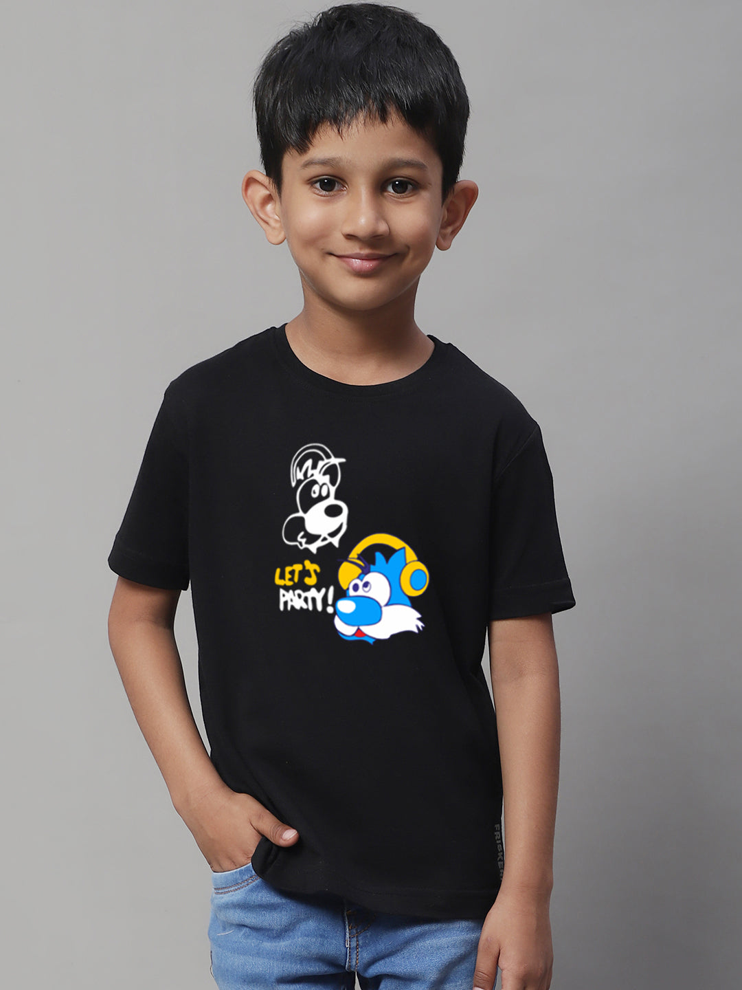 Boys Lets Party Regular Fit Printed T-Shirt - Friskers