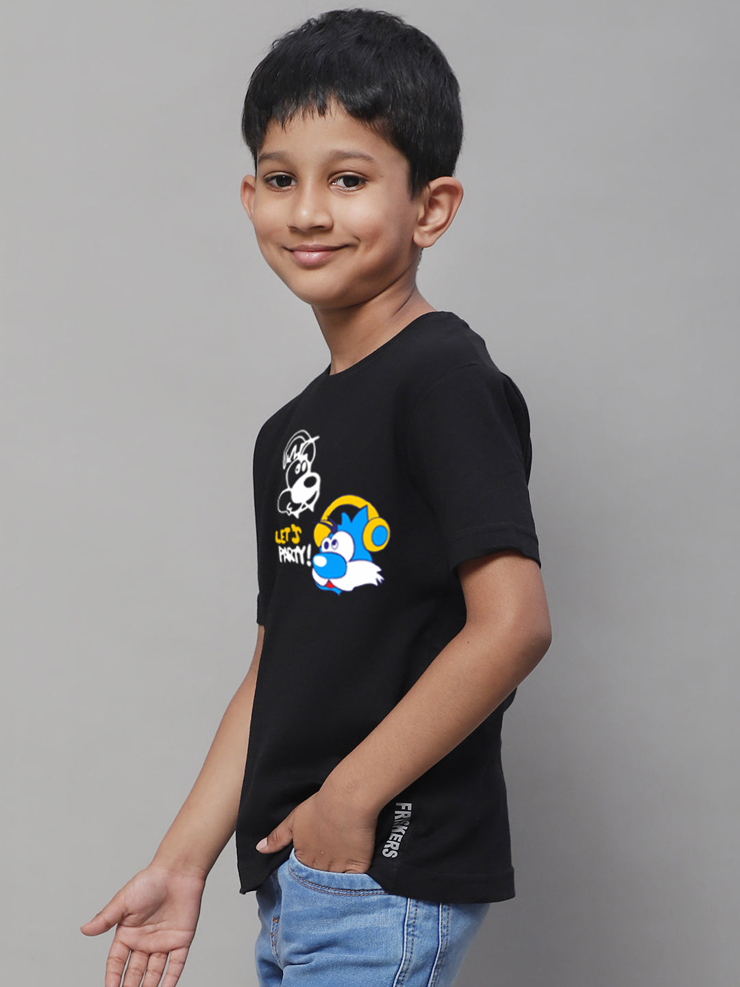 Boys Lets Party Regular Fit Printed T-Shirt - Friskers