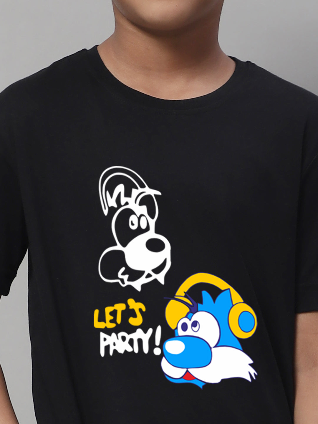 Boys Lets Party Regular Fit Printed T-Shirt - Friskers