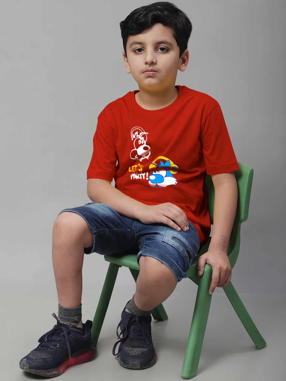 Boys Lets Party Regular Fit Printed T-Shirt - Friskers