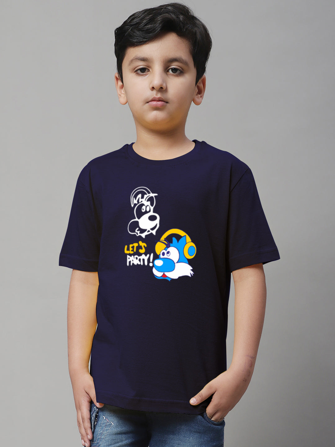 Boys Lets Party Regular Fit Printed T-Shirt - Friskers