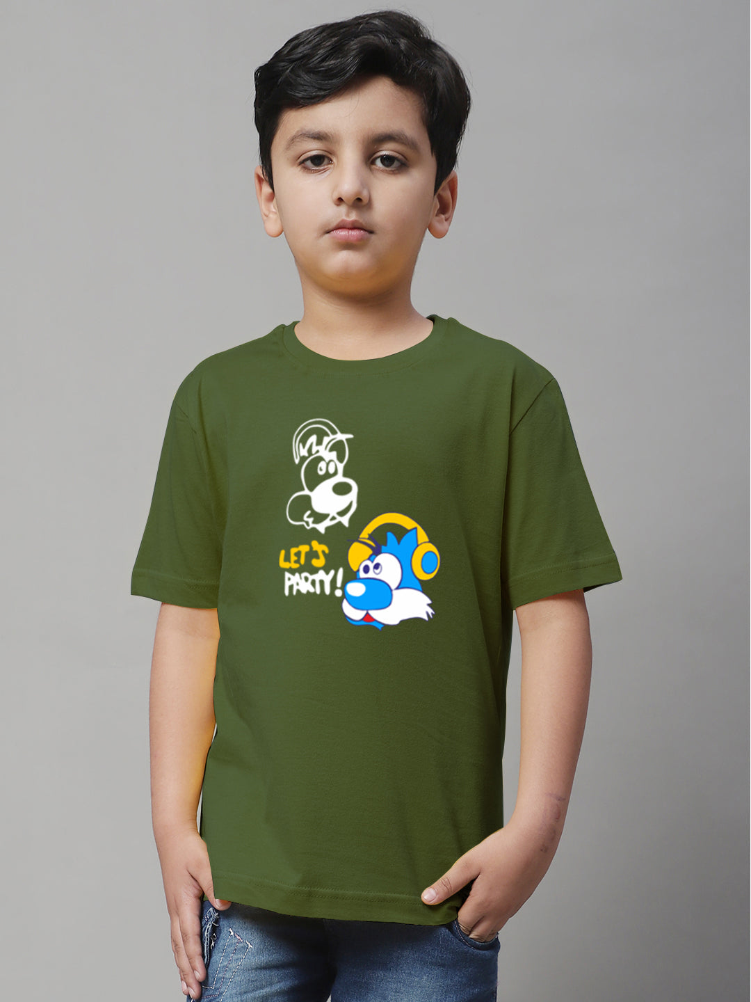 Boys Lets Party Regular Fit Printed T-Shirt - Friskers