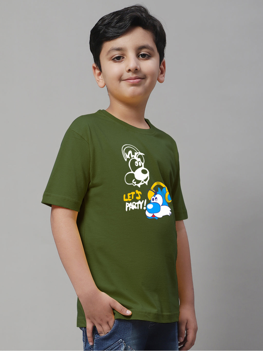 Boys Lets Party Regular Fit Printed T-Shirt - Friskers