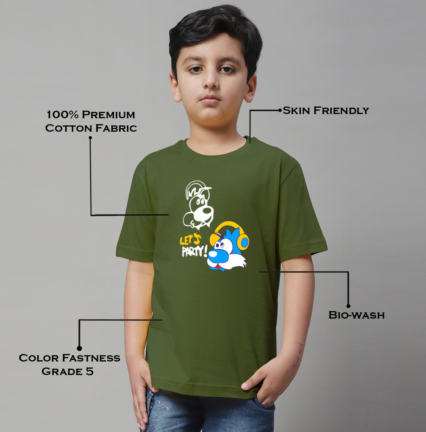 Boys Lets Party Regular Fit Printed T-Shirt - Friskers