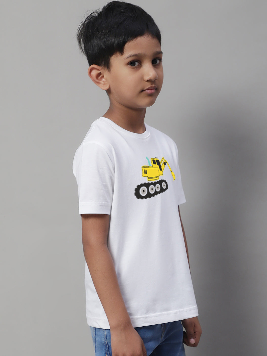 Boys Excavator Regular Fit Printed T-Shirt - Friskers