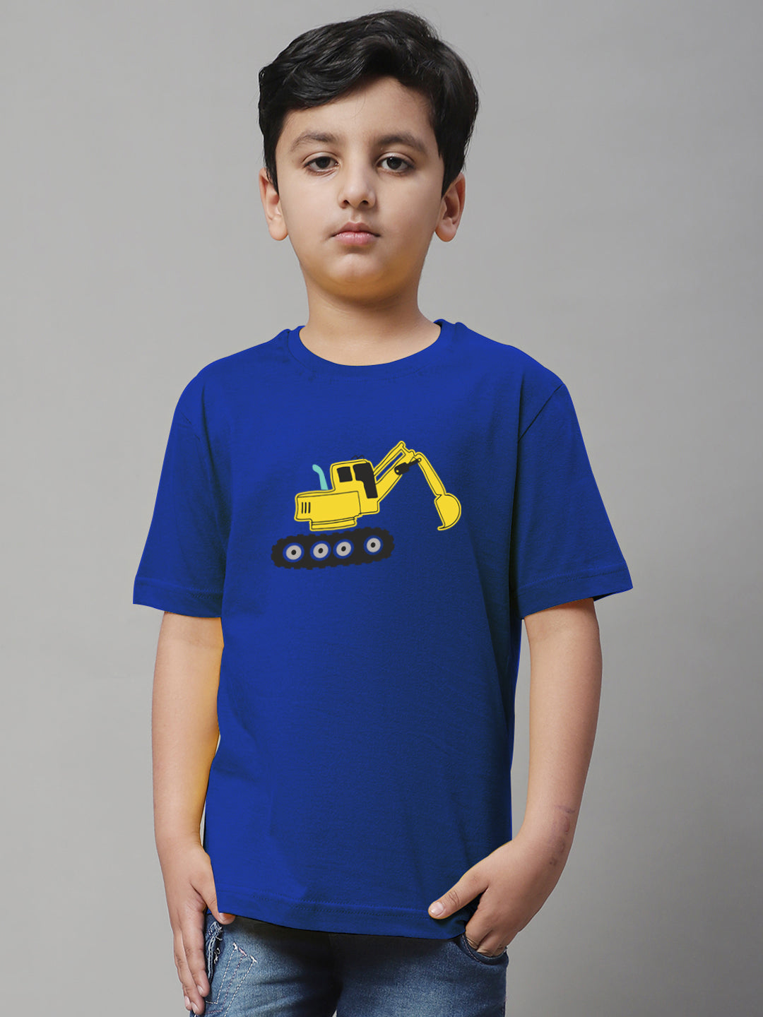 Boys Excavator Regular Fit Printed T-Shirt - Friskers