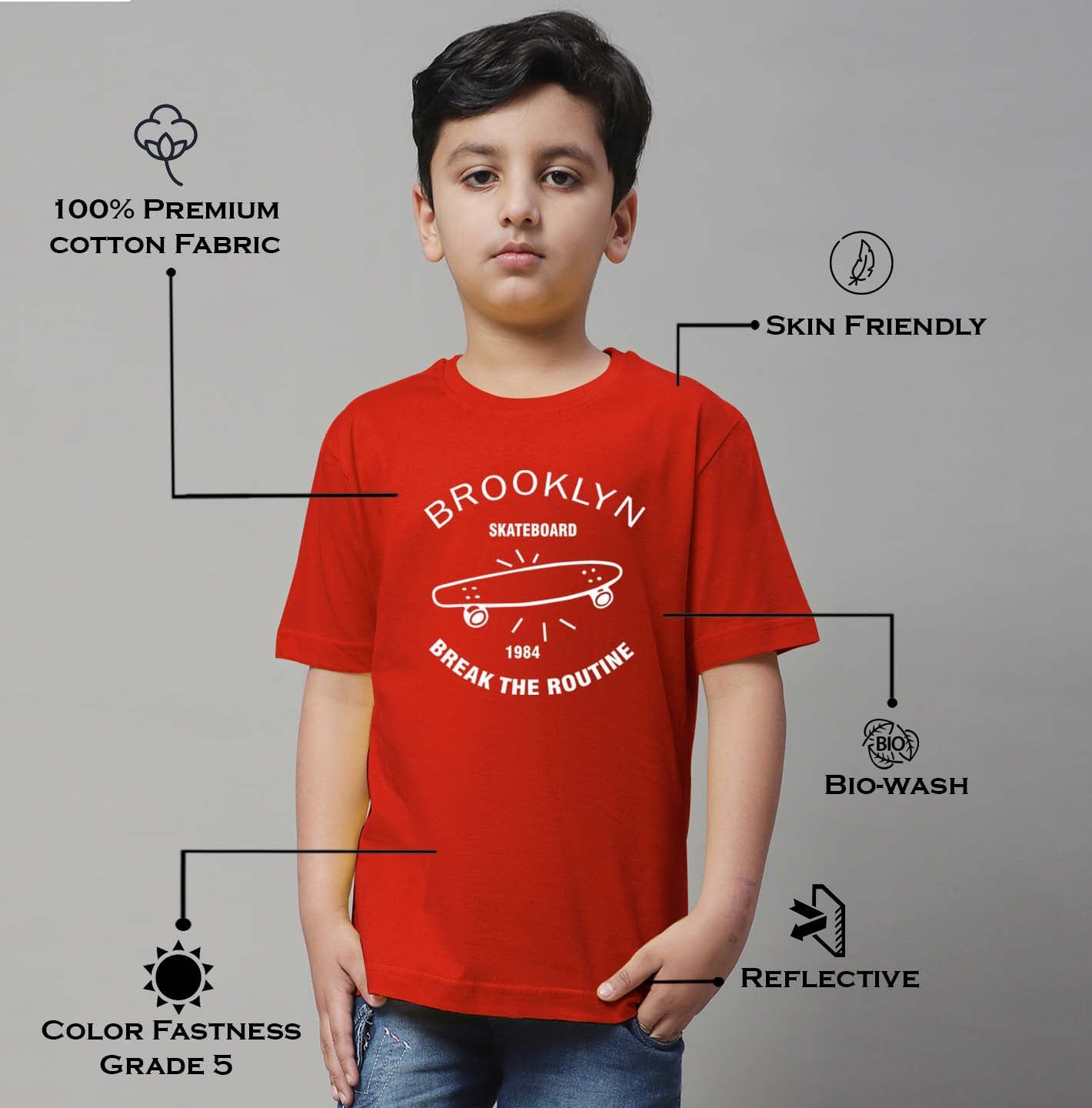 Boys Brooklyn Regular Fit Printed T-Shirt - Friskers