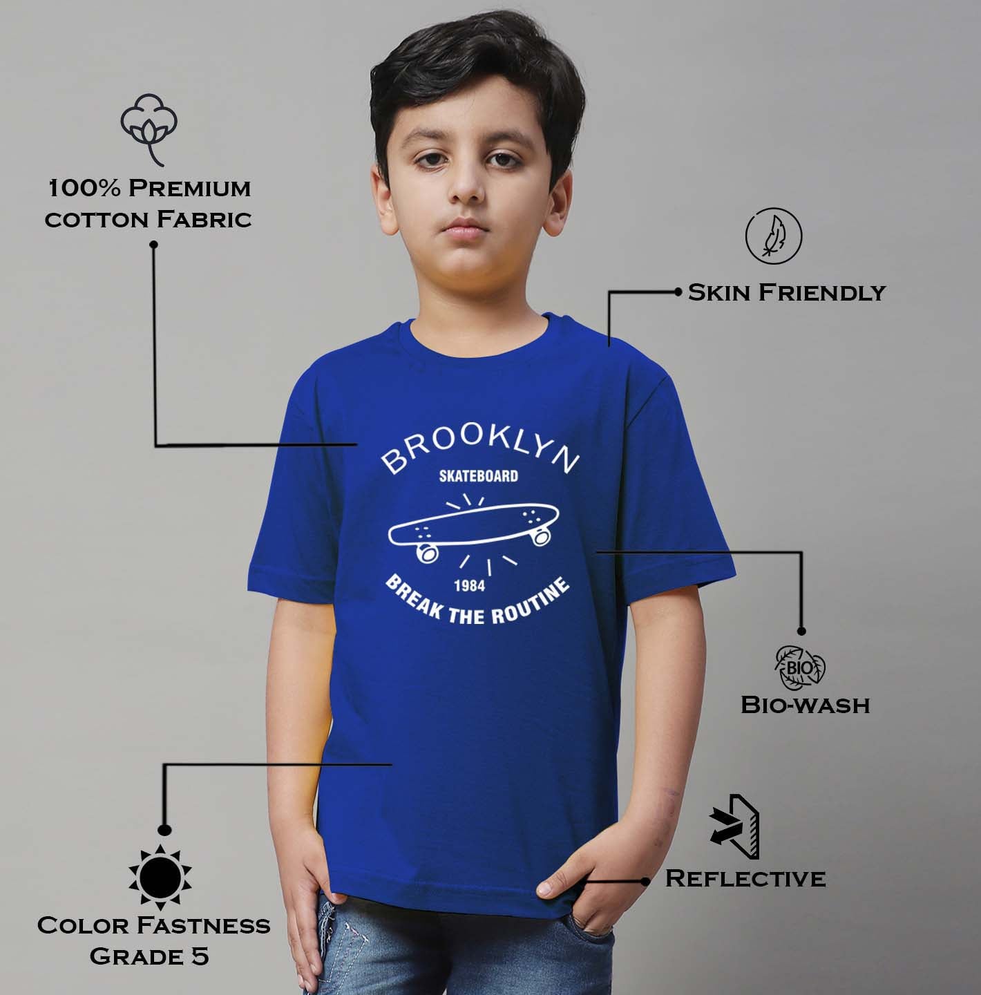 Boys Brooklyn Regular Fit Printed T-Shirt - Friskers