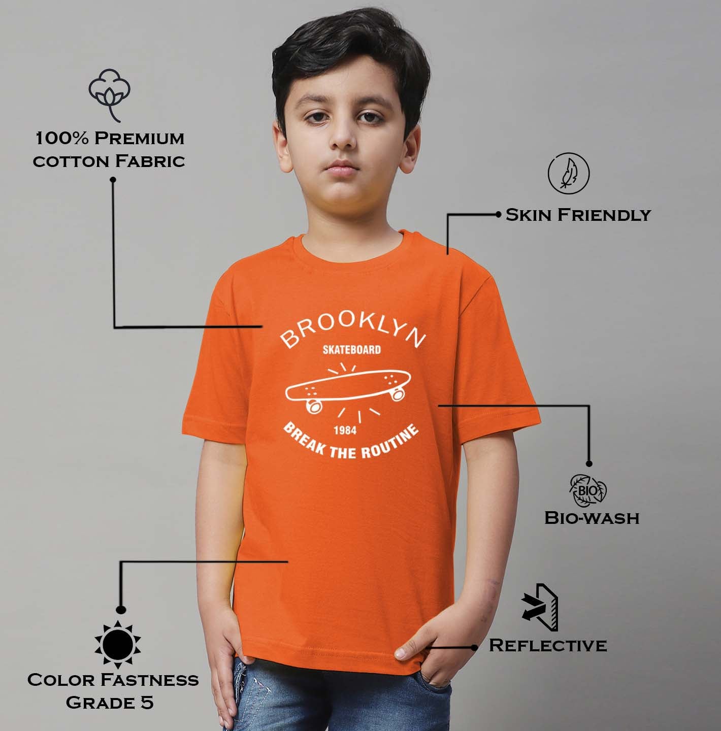 Boys Brooklyn Regular Fit Printed T-Shirt - Friskers