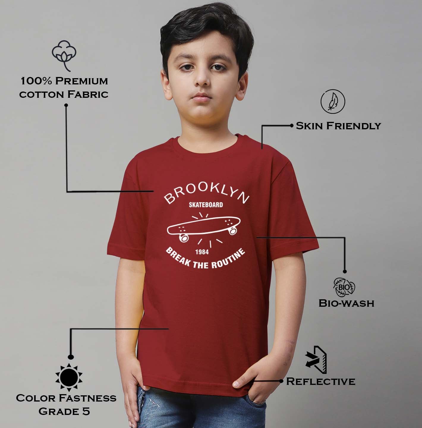 Boys Brooklyn Regular Fit Printed T-Shirt - Friskers