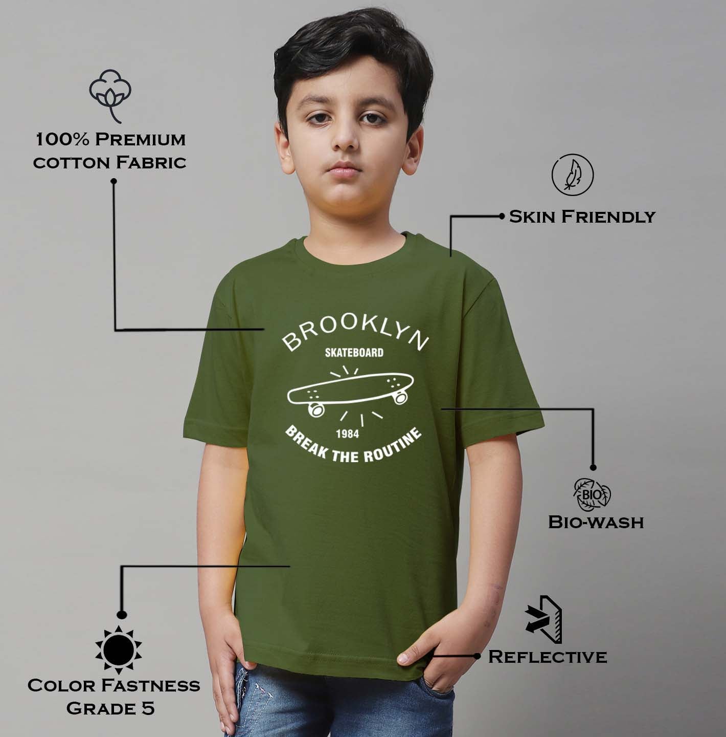 Boys Brooklyn Regular Fit Printed T-Shirt - Friskers