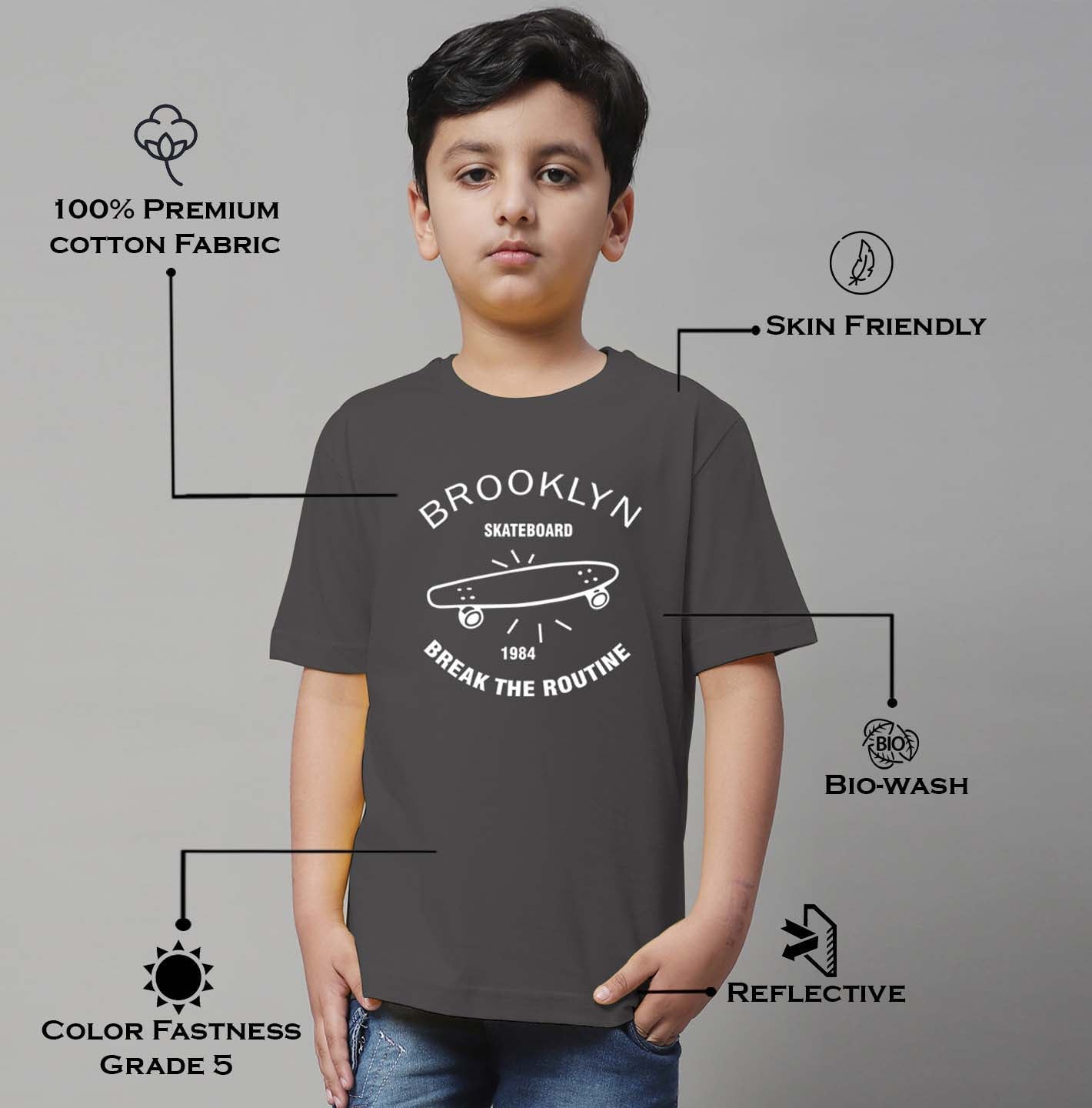 Boys Brooklyn Regular Fit Printed T-Shirt - Friskers