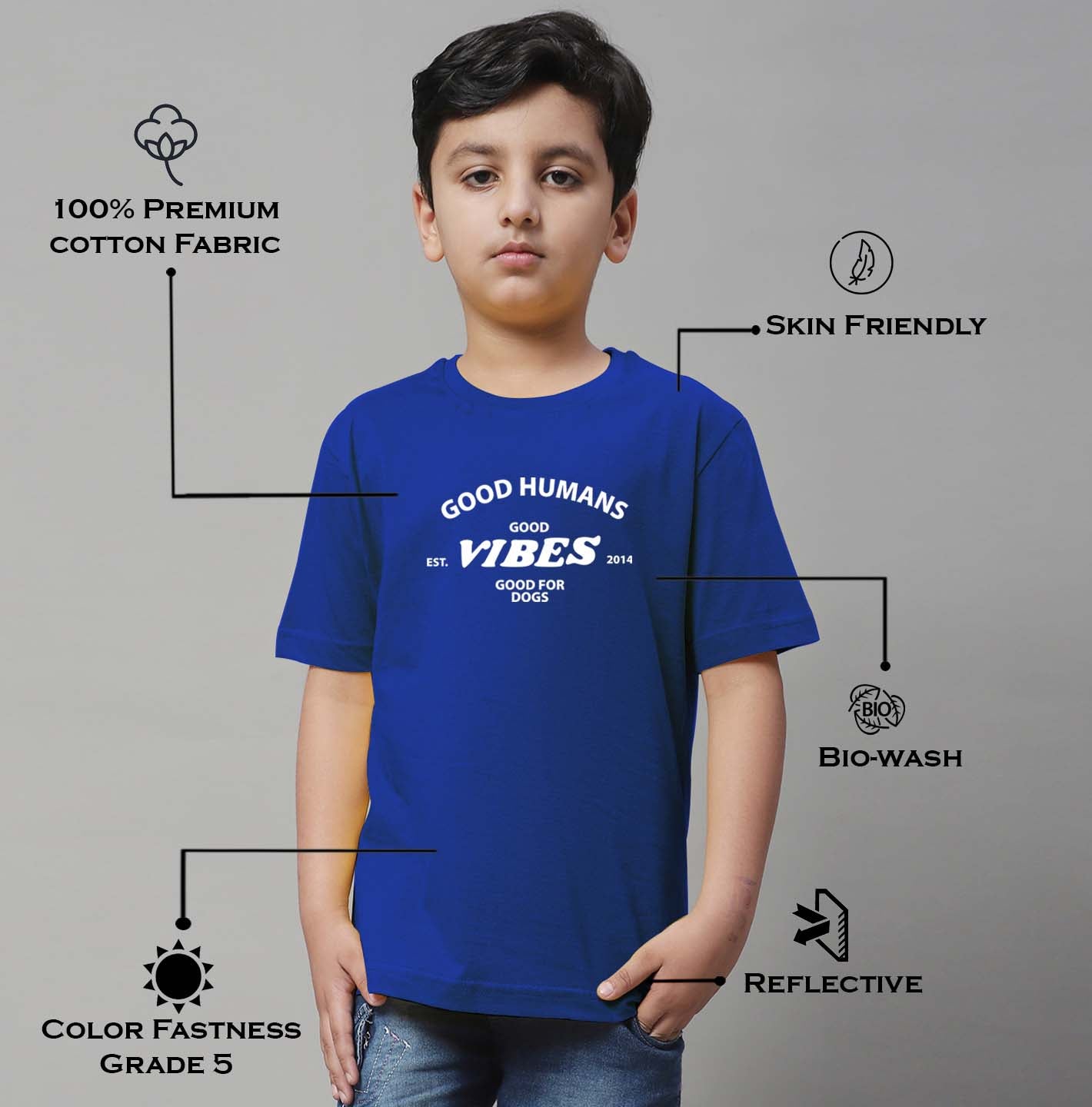 Boys Good Vibes Regular Fit Printed T-Shirt - Friskers