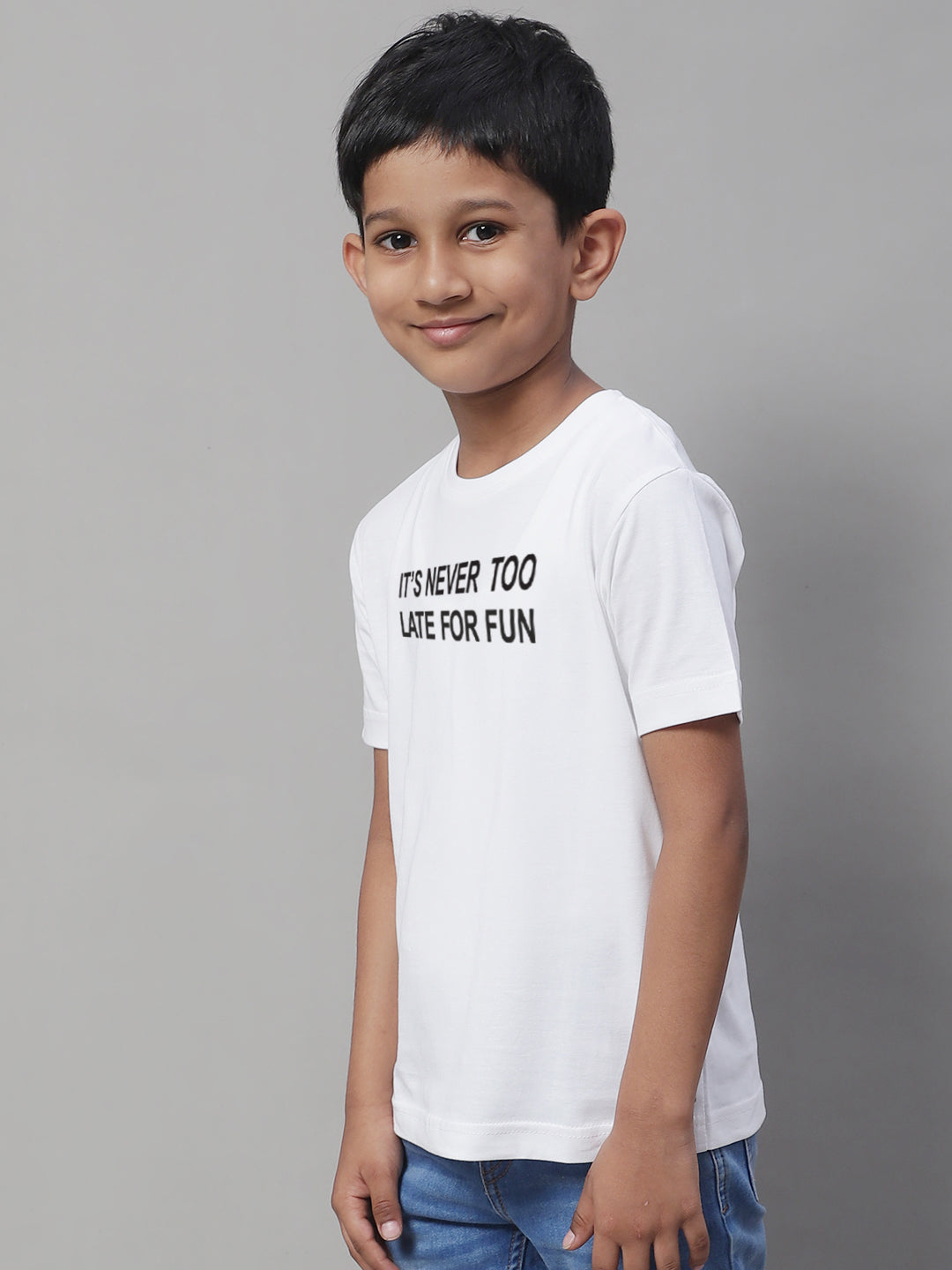 Boys Never Too Late Regular Fit Printed T-Shirt - Friskers