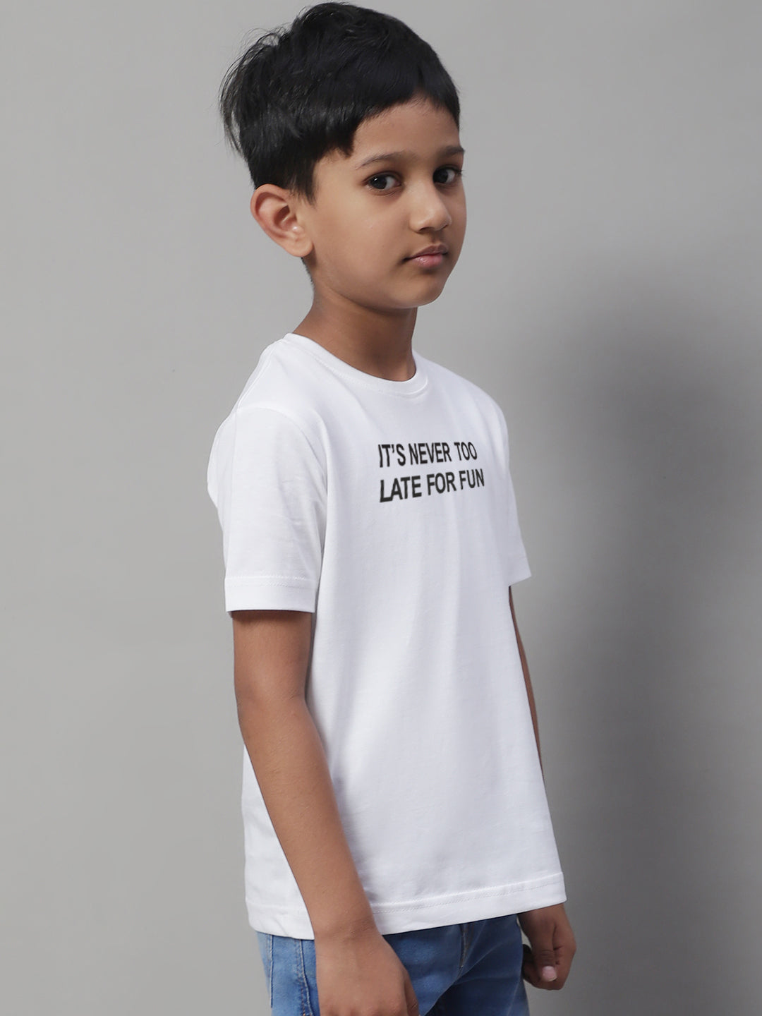 Boys Never Too Late Regular Fit Printed T-Shirt - Friskers