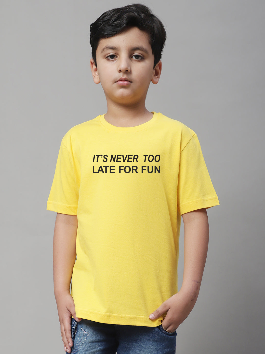 Boys Never Too Late Regular Fit Printed T-Shirt - Friskers