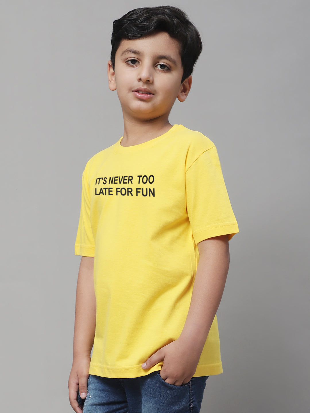 Boys Never Too Late Regular Fit Printed T-Shirt - Friskers