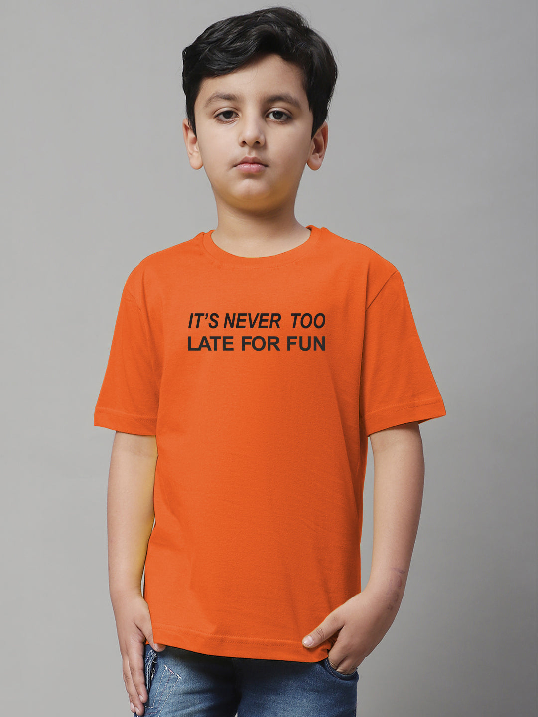 Boys Never Too Late Regular Fit Printed T-Shirt - Friskers