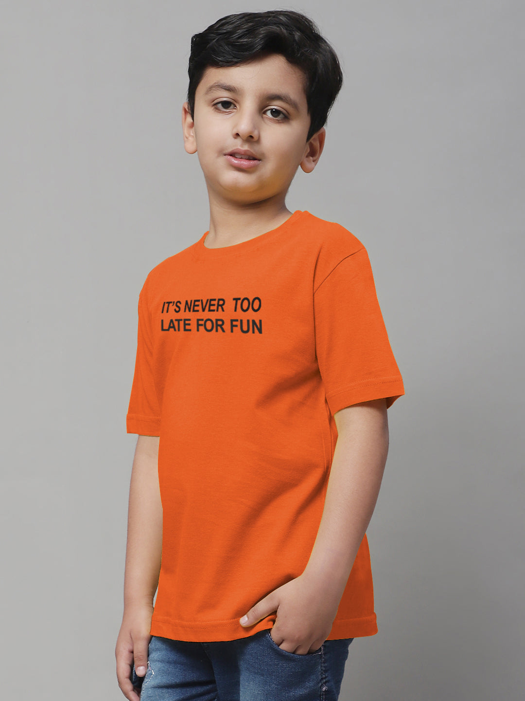 Boys Never Too Late Regular Fit Printed T-Shirt - Friskers