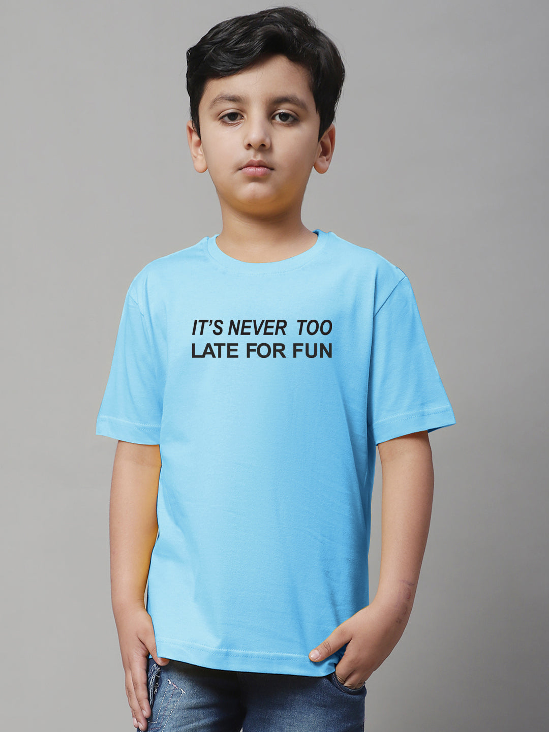 Boys Never Too Late Regular Fit Printed T-Shirt - Friskers