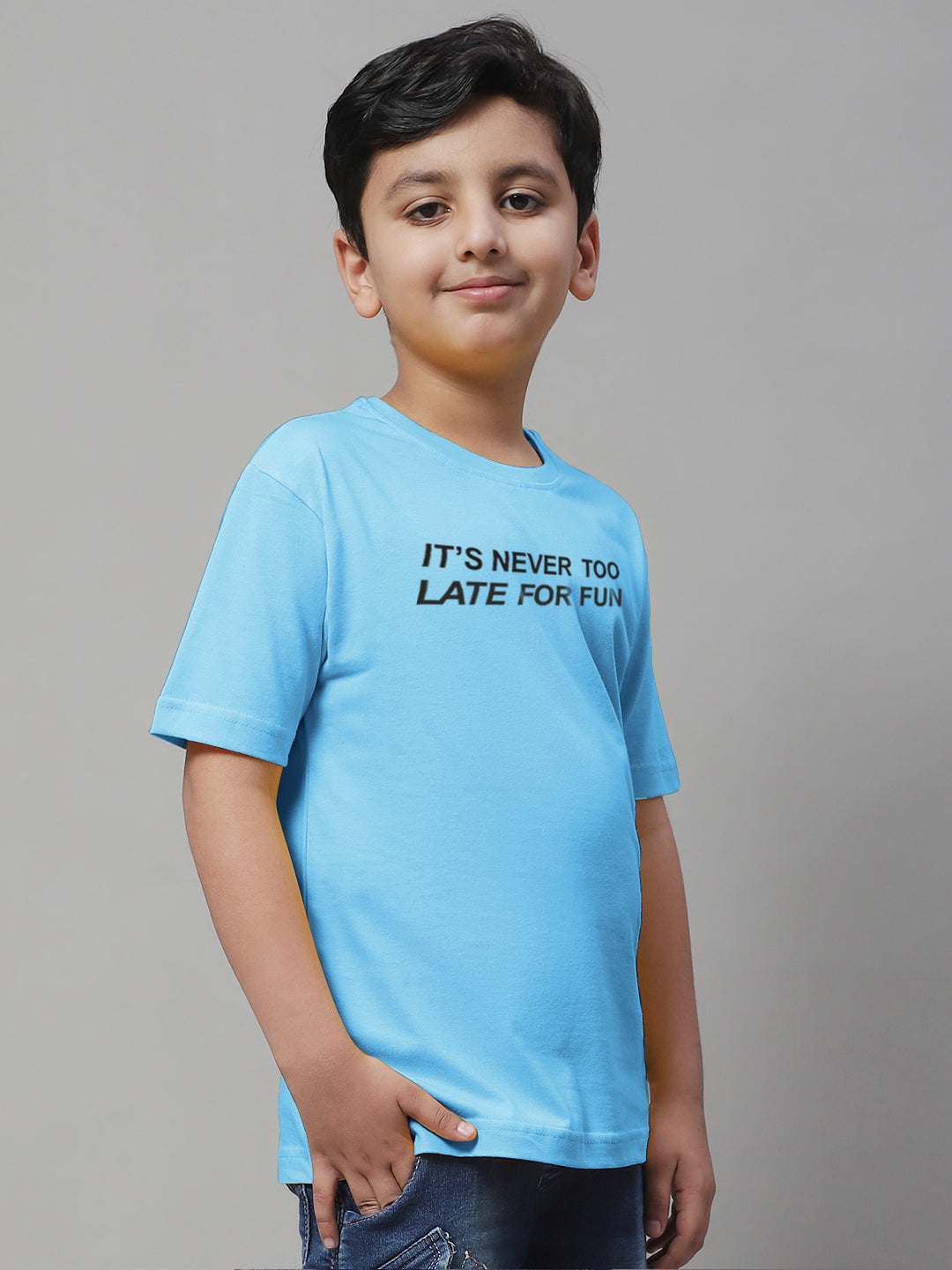 Boys Never Too Late Regular Fit Printed T-Shirt - Friskers