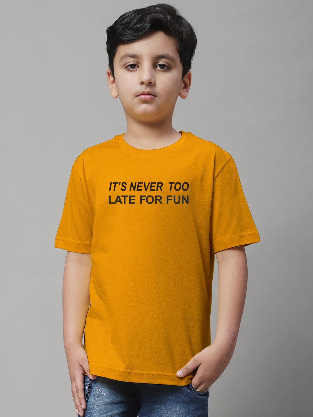 Boys Never Too Late Regular Fit Printed T-Shirt - Friskers