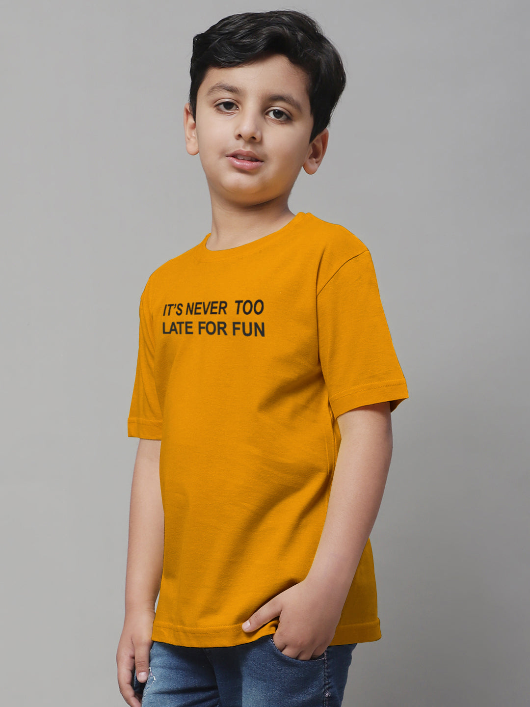 Boys Never Too Late Regular Fit Printed T-Shirt - Friskers