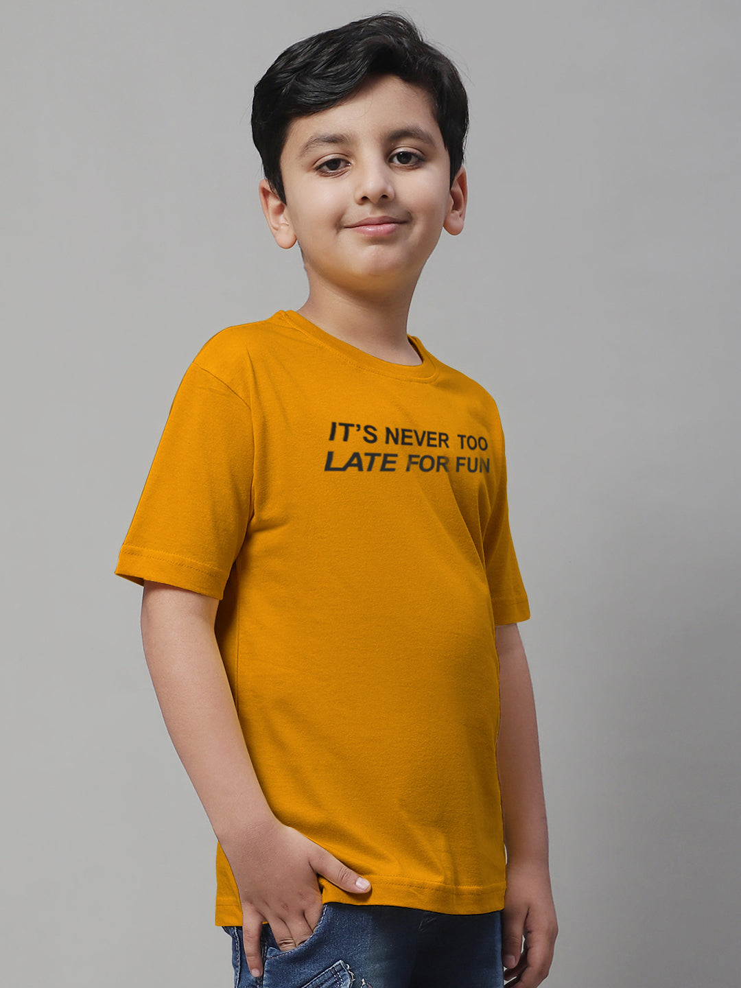 Boys Never Too Late Regular Fit Printed T-Shirt - Friskers