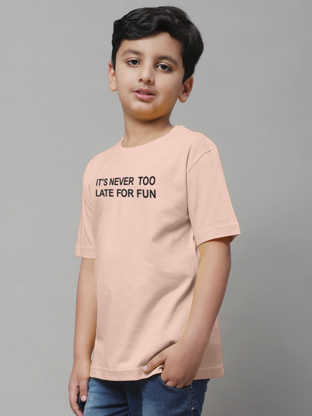 Boys Never Too Late Regular Fit Printed T-Shirt - Friskers