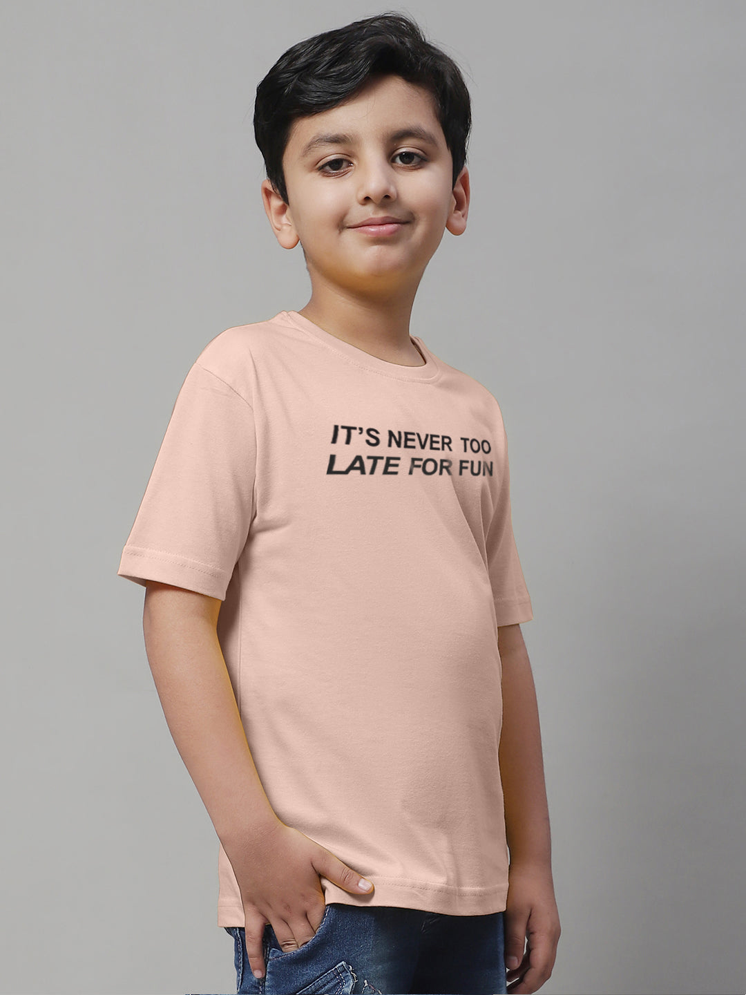 Boys Never Too Late Regular Fit Printed T-Shirt - Friskers